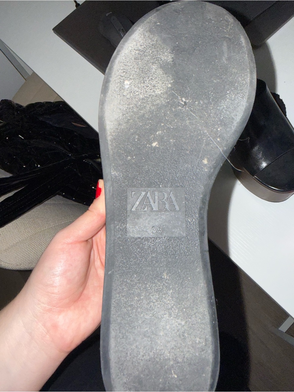 Zara Black and Brown Platform Mules - Picture 6 of 7